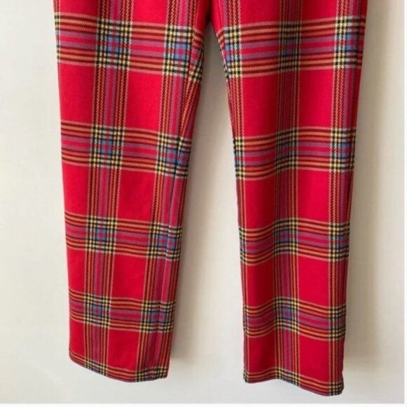 J. McLaughlin Red Plaid Tartan Hattie Jacquard Pants Women's Size 10 New without - Picture 8 of 11